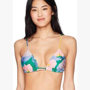 NWOT WOMENS VOLCOM GROWING ON HIPSTER BIKINI TOP $40 S green spray